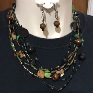 Earth tone Seed bead necklace set
